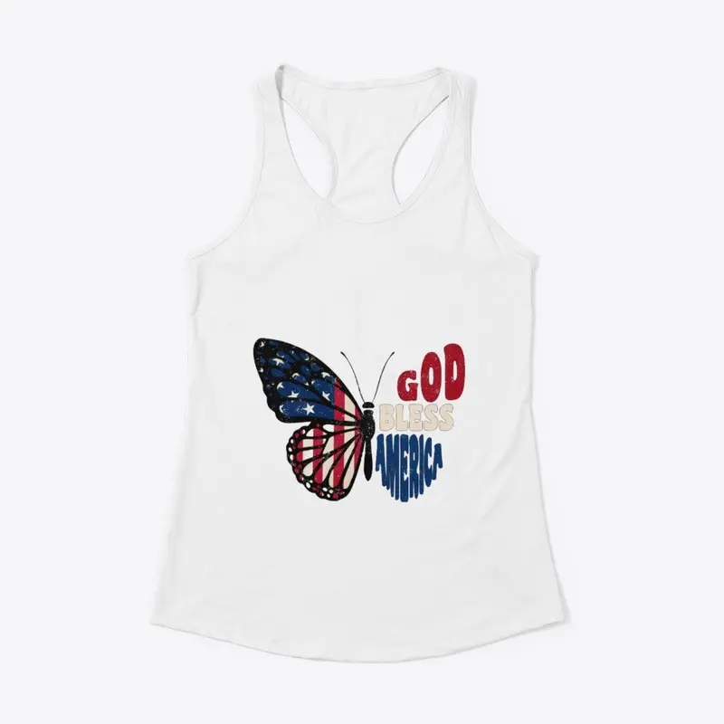 God Bless America Butterfly Design