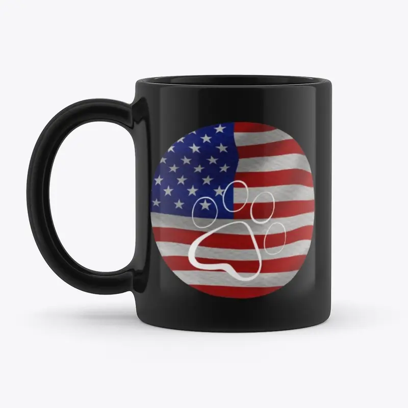 Dag Paw w/American Flag Background Mug