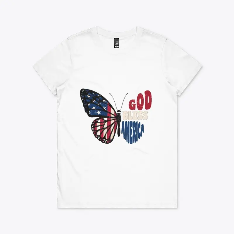 God Bless America Butterfly Design